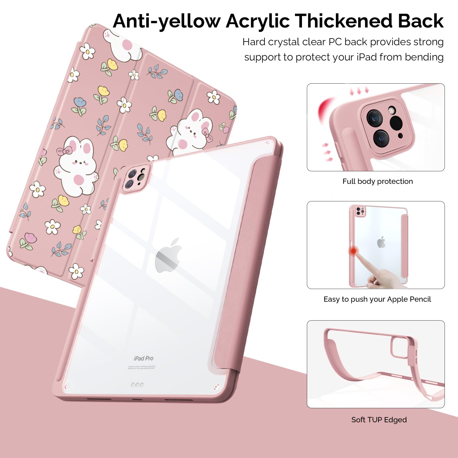 Amazon.com: Cute Bunny Flower for iPad mini 6 Case with Pencil